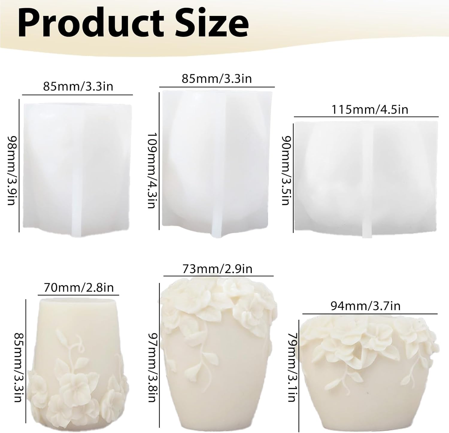 3 PCS 3D Rattan Flowers Candle Mold, Epoxy Resin Casting Silicone Molds for Handmade DIY Soap & Aromatherapy Candle Making Mold, Perfect for Wedding Home Decoration