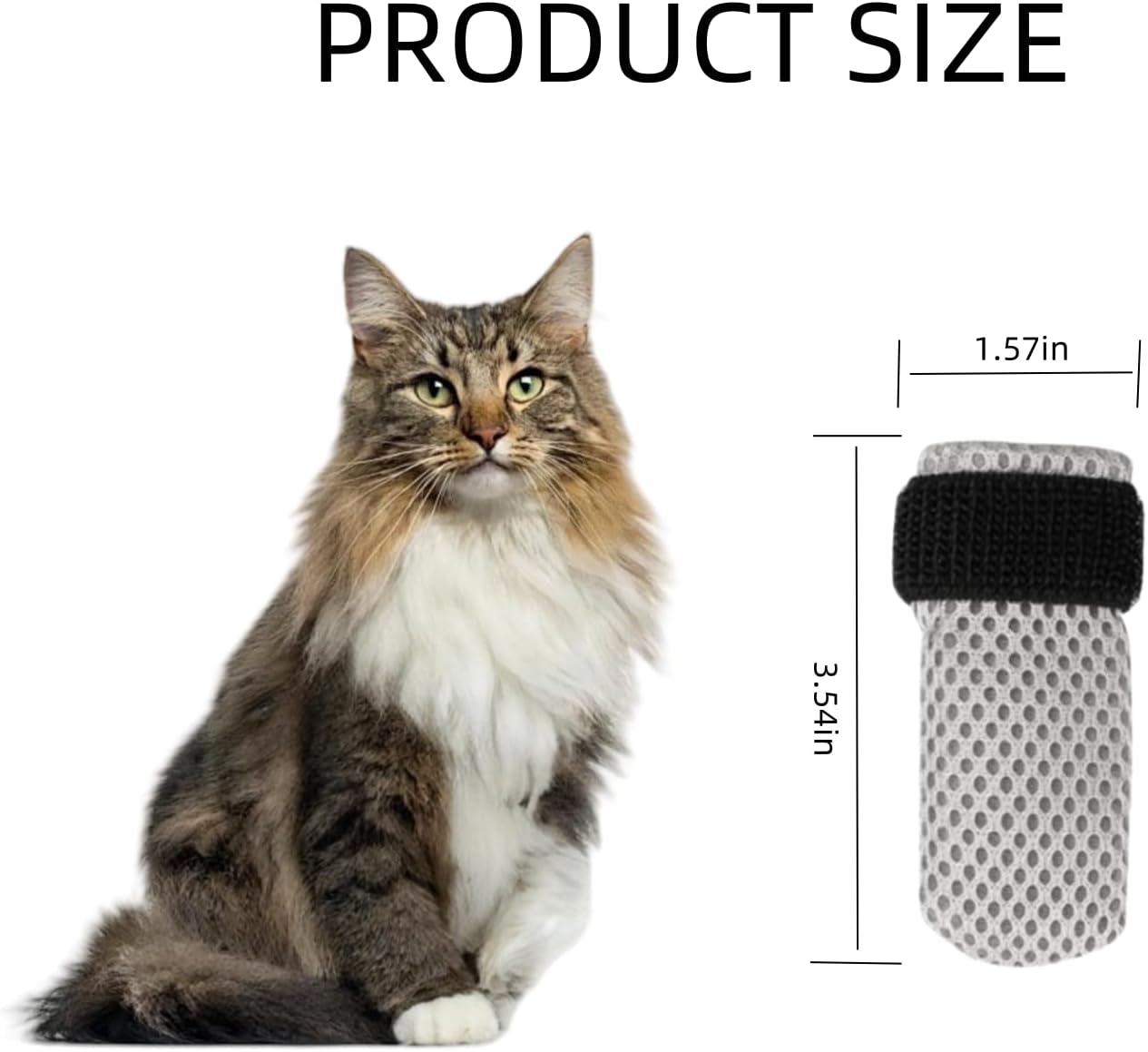 4 PCS Socks to Prevent Licking Paws Cat Claw Caps Booties and Paw Protectors for Hardwood Floors Anti Slip Hot Pavement Grippy Senior Grip Boot Zapatos para Perros Scratching Small Cats Mittens Shoes