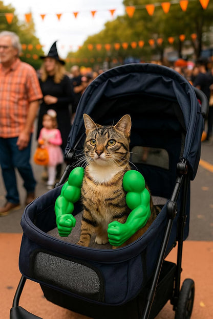 2 Pack Cat Kitten Clothes Costume - Pet Halloween Muscle Arms Costumes Outfits for Cats - Muscular Biceps Apparel