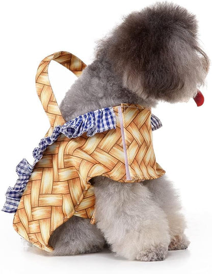 Basket Halloween Dog Cosplay Costume Dog Halloween Costume Pet Basket Costumes, Pet Winter Apparel Cat Clothes for Puppy Small Medium Dogs