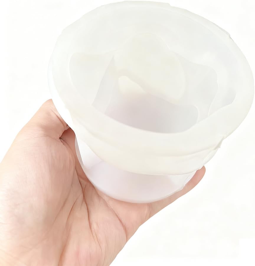 (NO Candles Included) Decorative Pillar Candle Making Molds Set, Textured Wave Pattern, White, Melting Shape,2 Pieces Pack