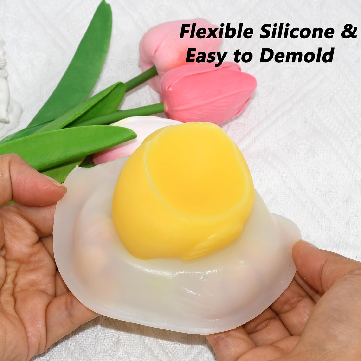 2 Pcs 3D Duck Silicone Candle Mold Cute Duck Chocolate Candy Fondant Mold Ice Cube Mould for Soap Candle Cupcake Dessert Decor