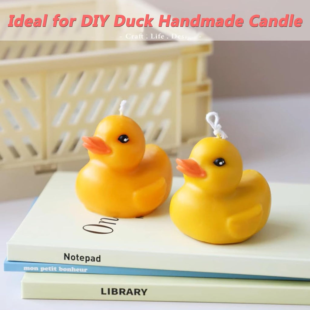 2 Pcs 3D Duck Silicone Candle Mold Cute Duck Chocolate Candy Fondant Mold Ice Cube Mould for Soap Candle Cupcake Dessert Decor