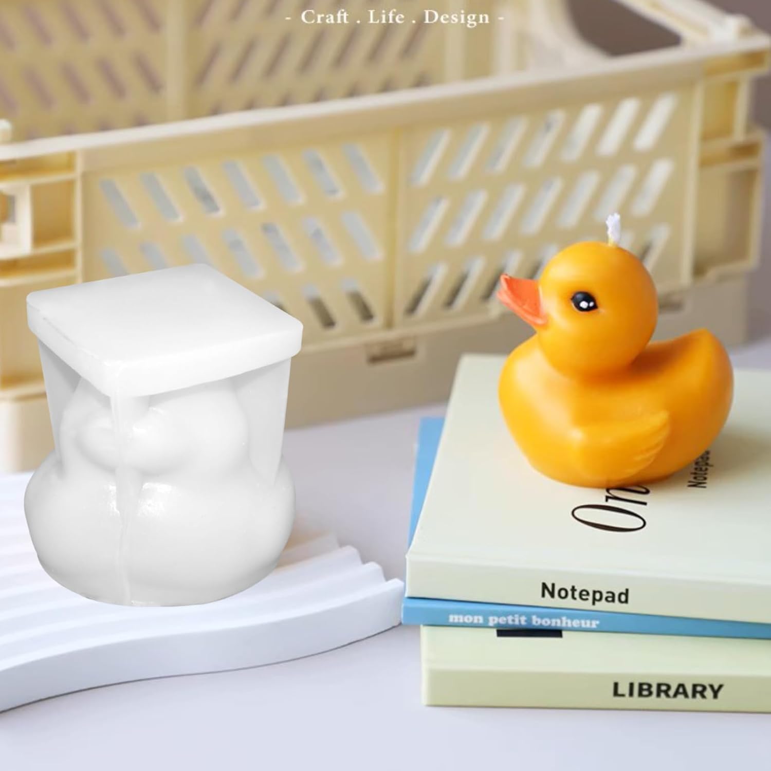 2 Pcs 3D Duck Silicone Candle Mold Cute Duck Chocolate Candy Fondant Mold Ice Cube Mould for Soap Candle Cupcake Dessert Decor