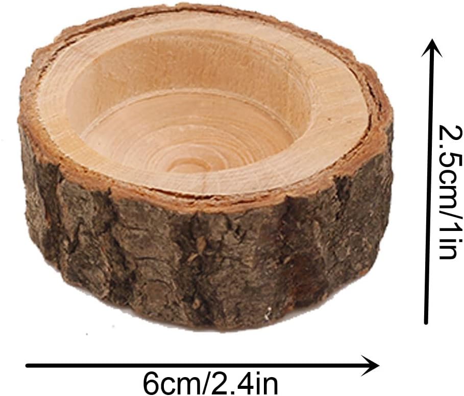 12PCS Wooden Votive Tealight Holder,Rustic Wooden Tealight Candle Holder,Wood Votive Tealights Holder for Wedding, Party, Birthday,Holiday, Home Decoration