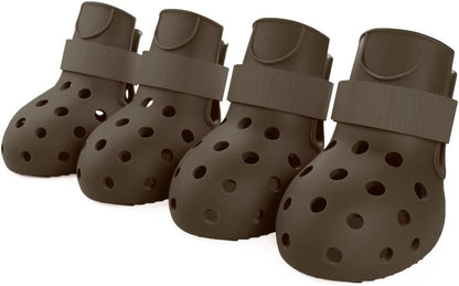 Dog Shoes for Hot Pavement, Breathable Dog Boots Paw Protectors with Adjustable Straps & Non-Slip Sole, Easy On & Off (Coffee Brown, Size 2:(L*W)(2.37’’x1.97''))