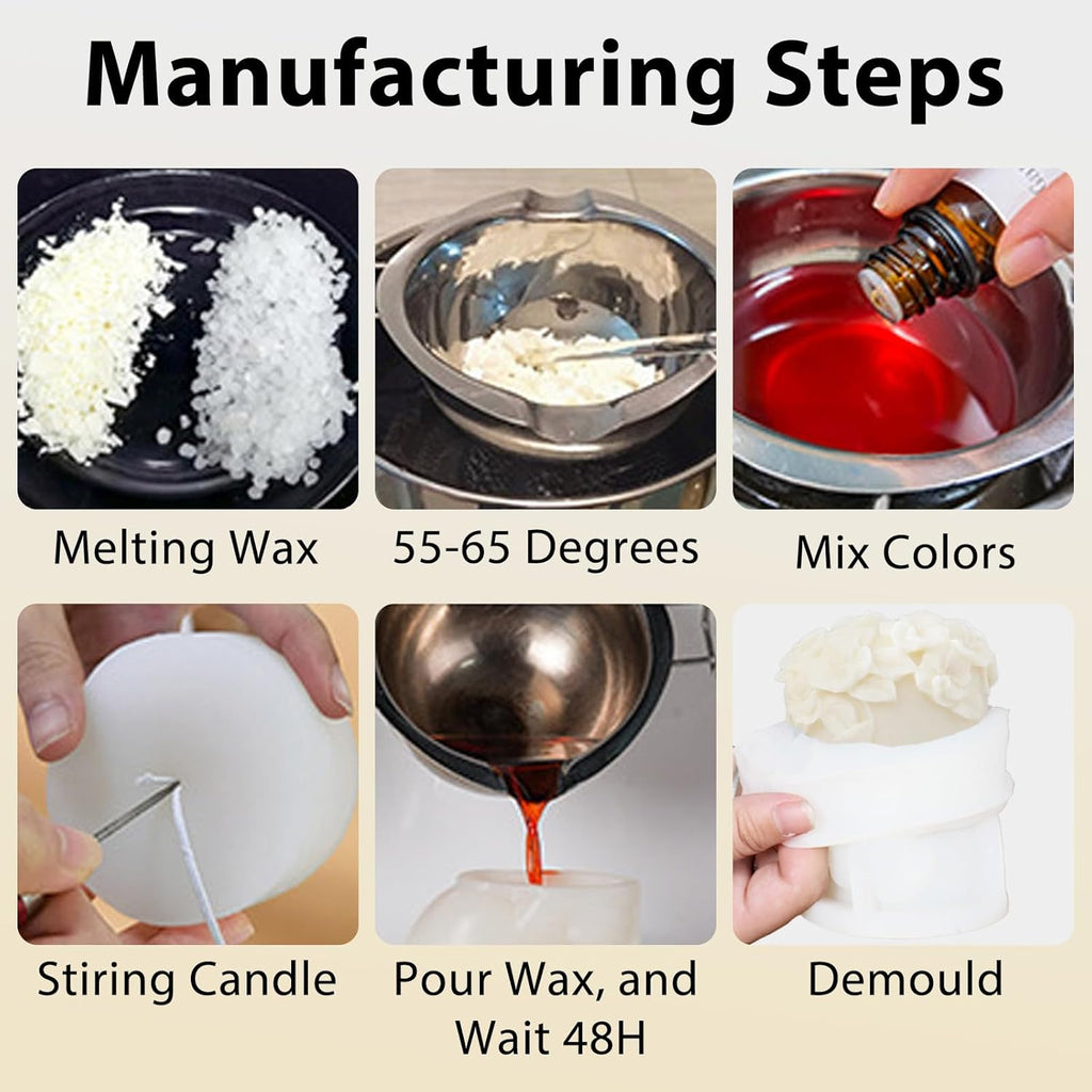 3 PCS 3D Rattan Flowers Candle Mold, Epoxy Resin Casting Silicone Molds for Handmade DIY Soap & Aromatherapy Candle Making Mold, Perfect for Wedding Home Decoration