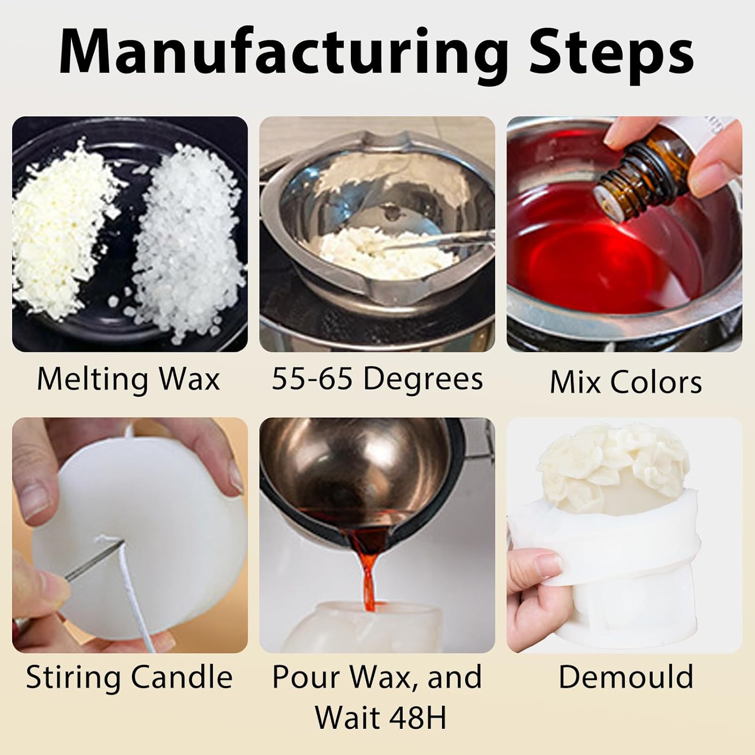 3 PCS 3D Rattan Flowers Candle Mold, Epoxy Resin Casting Silicone Molds for Handmade DIY Soap & Aromatherapy Candle Making Mold, Perfect for Wedding Home Decoration