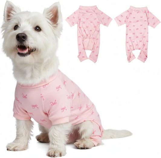 2026 New Cotton Dog Pajamas for Small & Medium Dogs - Soft Pet Onesie, Comfy Puppy Coat with Various Prints, Cute Pet Apparel for Dogs Blue Santa Medium