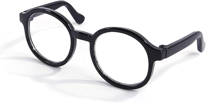 Black Pet Dog Cute Glasses Clear Lens Retro Glasses Photo Props Transparent Cat Sun Glasses for Small Dogs Cats Cosplay Costume, Dog Sunglasses, Apparel and Accessories