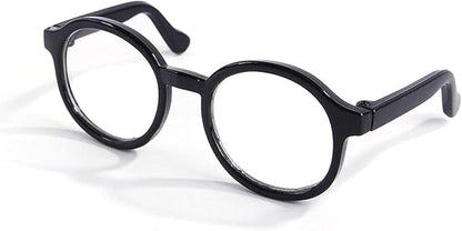 Black Pet Dog Cute Glasses Clear Lens Retro Glasses Photo Props Transparent Cat Sun Glasses for Small Dogs Cats Cosplay Costume, Dog Sunglasses, Apparel and Accessories