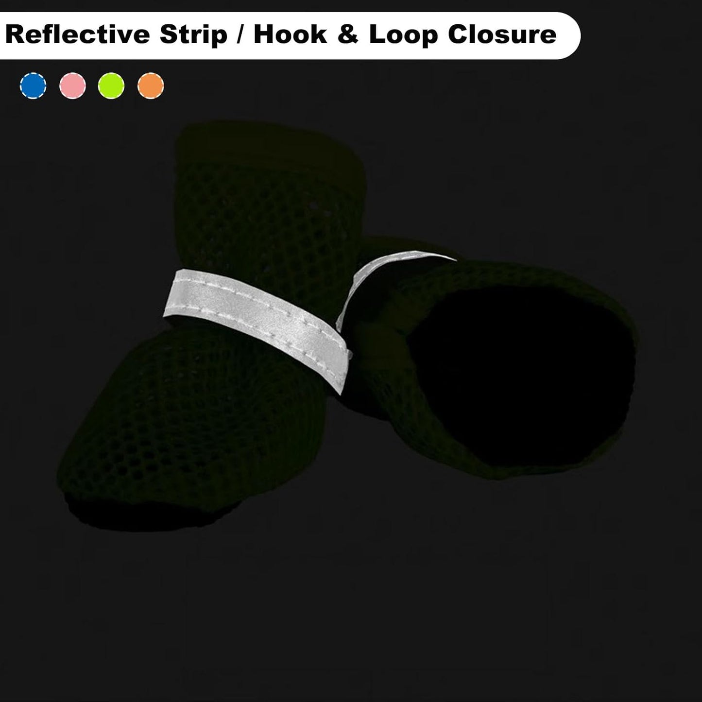 4PCS Small Dog Shoes, Breathable Mesh Boots,Summer Breathable Dog Boots Nonslip Sole Paw Protector for Small Medium Dogs (Blue, L)