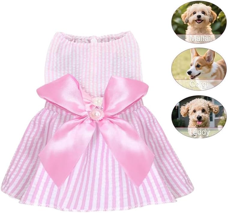 Dog Bowknot Dress – Pet Skirt for Princess Girl Puppies | Cute Dog Apparel for Small Dogs, Pet Clothes & Accessories for Special Occasions