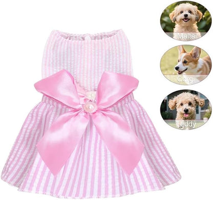 Dog Bowknot Dress – Pet Skirt for Princess Girl Puppies | Cute Dog Apparel for Small Dogs, Pet Clothes & Accessories for Special Occasions