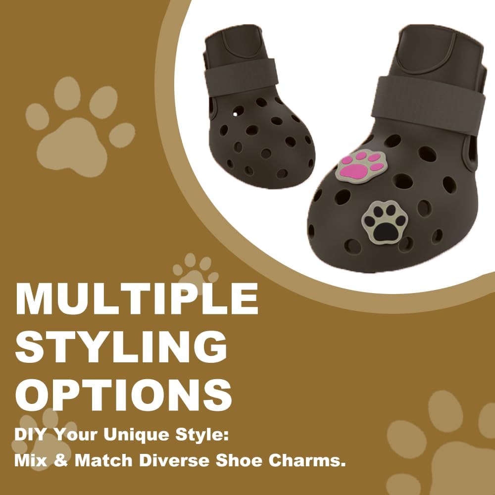Dog Shoes for Hot Pavement, Breathable Dog Boots Paw Protectors with Adjustable Straps & Non-Slip Sole, Easy On & Off (Coffee Brown, Size 2:(L*W)(2.37’’x1.97''))
