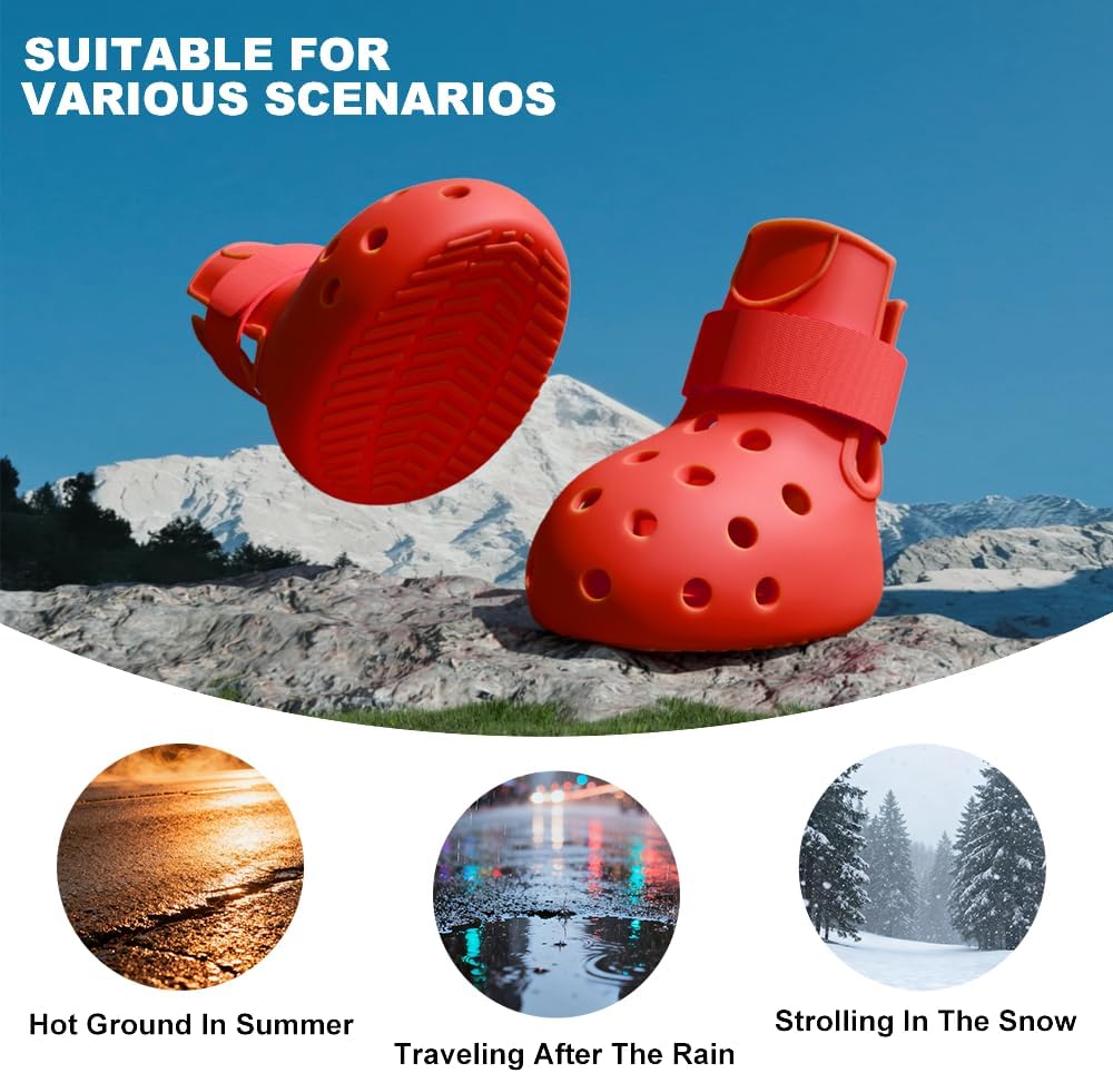 Dog Shoes for Hot Pavement, Breathable Dog Boots Paw Protectors with Adjustable Straps & Non-Slip Sole, Easy On & Off (Coffee Brown, Size 2:(L*W)(2.37’’x1.97''))