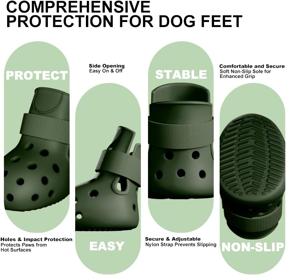 Dog Shoes for Hot Pavement, Breathable Dog Boots Paw Protectors with Adjustable Straps & Non-Slip Sole, Easy On & Off (Coffee Brown, Size 2:(L*W)(2.37’’x1.97''))