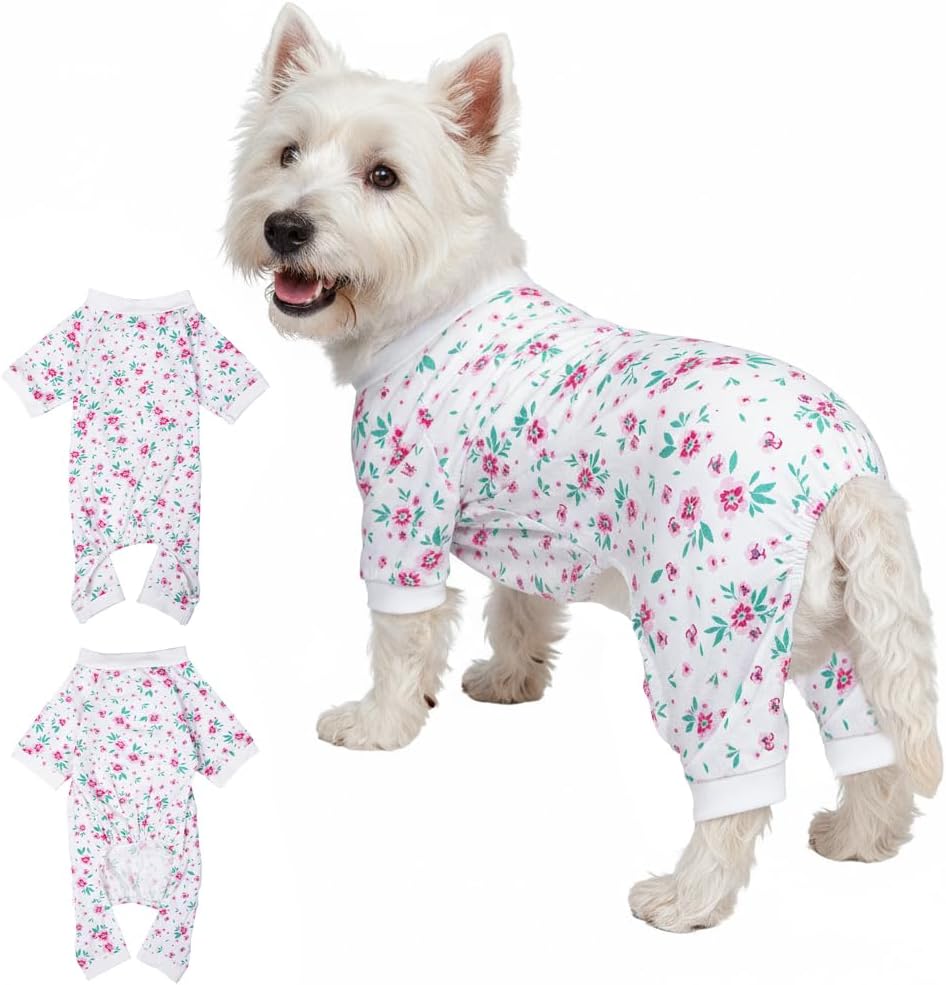 2026 New Cotton Dog Pajamas for Small & Medium Dogs - Soft Pet Onesie, Comfy Puppy Coat with Various Prints, Cute Pet Apparel for Dogs Blue Santa Medium