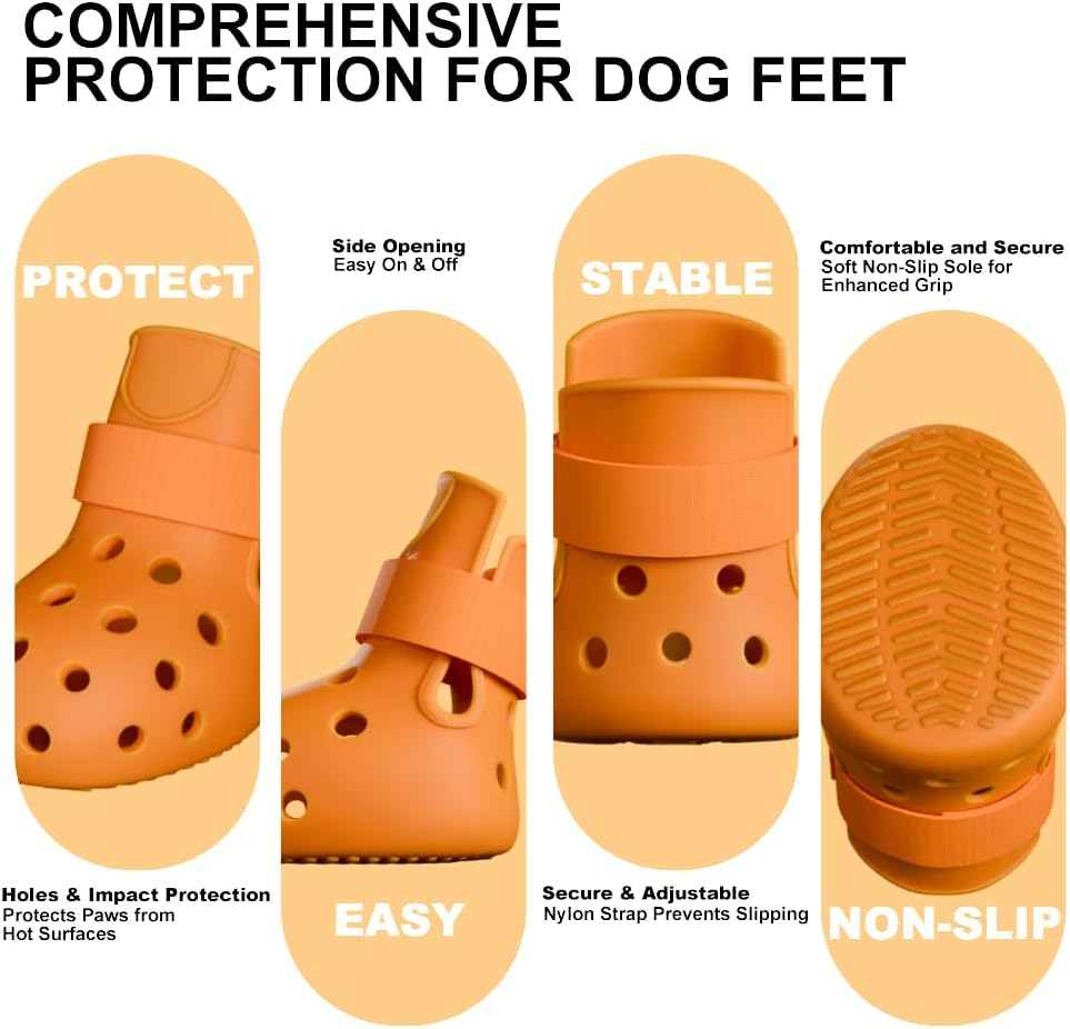 Dog Shoes for Hot Pavement, Breathable Dog Boots Paw Protectors with Adjustable Straps & Non-Slip Sole, Easy On & Off (Coffee Brown, Size 2:(L*W)(2.37’’x1.97''))