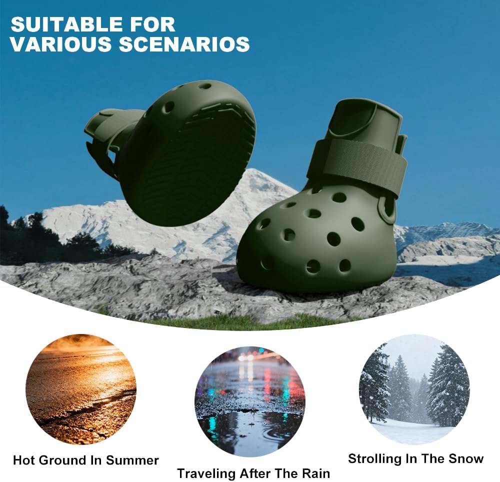 Dog Shoes for Hot Pavement, Breathable Dog Boots Paw Protectors with Adjustable Straps & Non-Slip Sole, Easy On & Off (Coffee Brown, Size 2:(L*W)(2.37’’x1.97''))