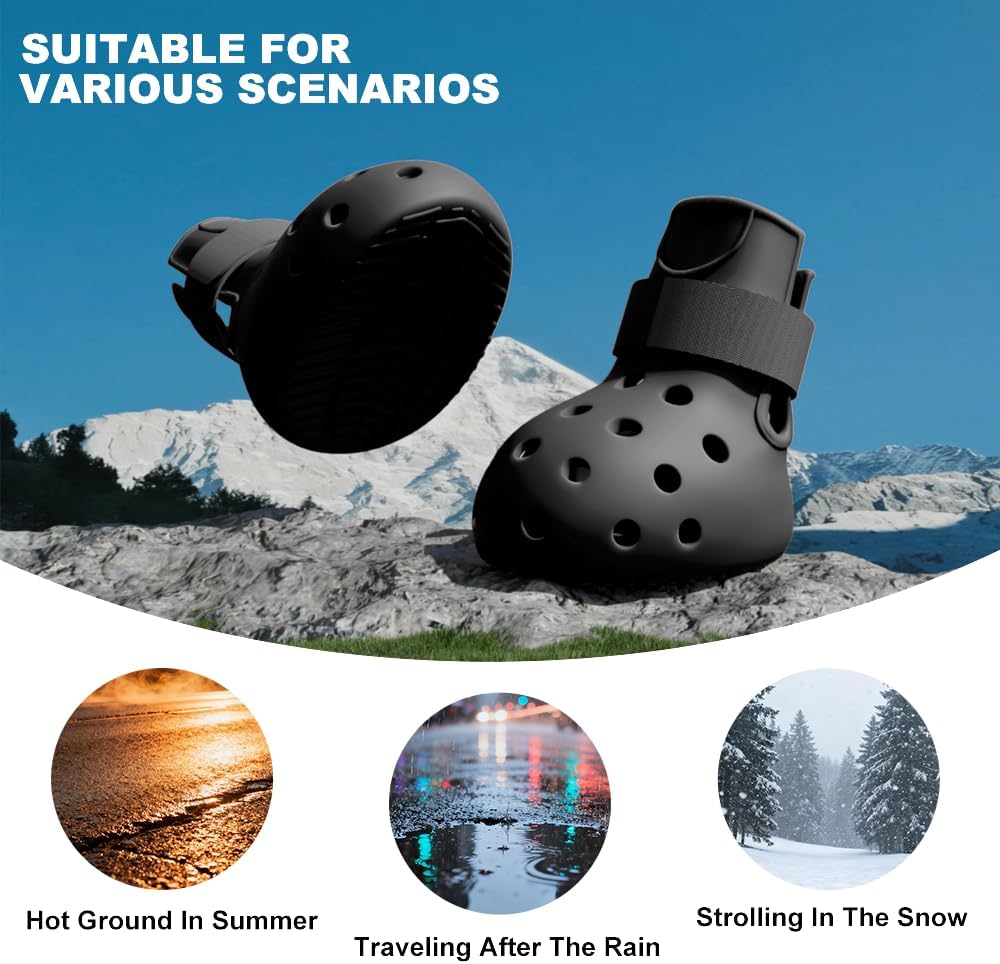 Dog Shoes for Hot Pavement, Breathable Dog Boots Paw Protectors with Adjustable Straps & Non-Slip Sole, Easy On & Off (Coffee Brown, Size 2:(L*W)(2.37’’x1.97''))