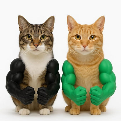 2 Pack Cat Kitten Clothes Costume - Pet Halloween Muscle Arms Costumes Outfits for Cats - Muscular Biceps Apparel