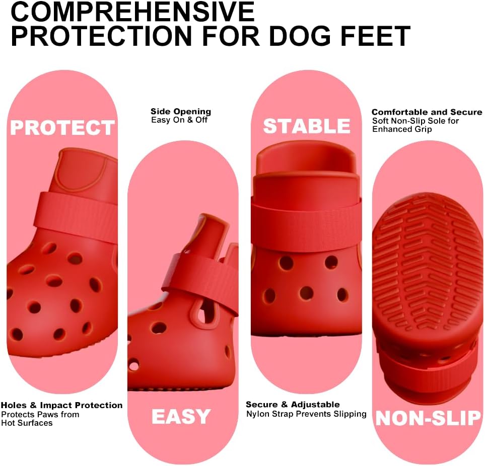 Dog Shoes for Hot Pavement, Breathable Dog Boots Paw Protectors with Adjustable Straps & Non-Slip Sole, Easy On & Off (Coffee Brown, Size 2:(L*W)(2.37’’x1.97''))