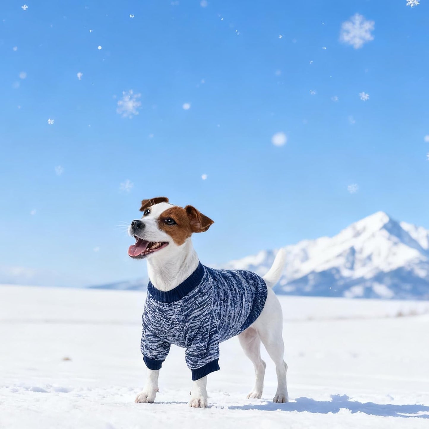 2 Pack Dog Sweater for Small Dogs, Turtleneck Dog Sweatshirt Puppy Fleece Sweaters Winter Clothes for Small Dogs Cats Boy or Girl, Warm Soft Pet Outfit for Puppies, Cat Apparel, Blue+Grey,L