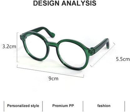 Black Pet Dog Cute Glasses Clear Lens Retro Glasses Photo Props Transparent Cat Sun Glasses for Small Dogs Cats Cosplay Costume, Dog Sunglasses, Apparel and Accessories