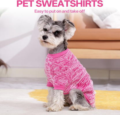 2 Pack Dog Sweater for Small Dogs, Turtleneck Dog Sweatshirt Puppy Fleece Sweaters Winter Clothes for Small Dogs Cats Boy or Girl, Warm Soft Pet Outfit for Puppies, Cat Apparel, Blue+Grey,L