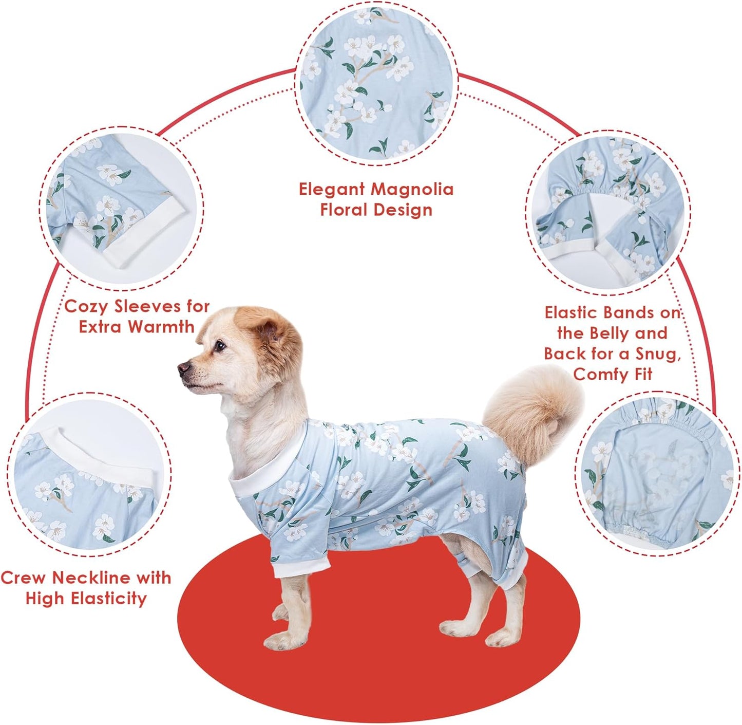 2026 New Cotton Dog Pajamas for Small & Medium Dogs - Soft Pet Onesie, Comfy Puppy Coat with Various Prints, Cute Pet Apparel for Dogs Blue Santa Medium