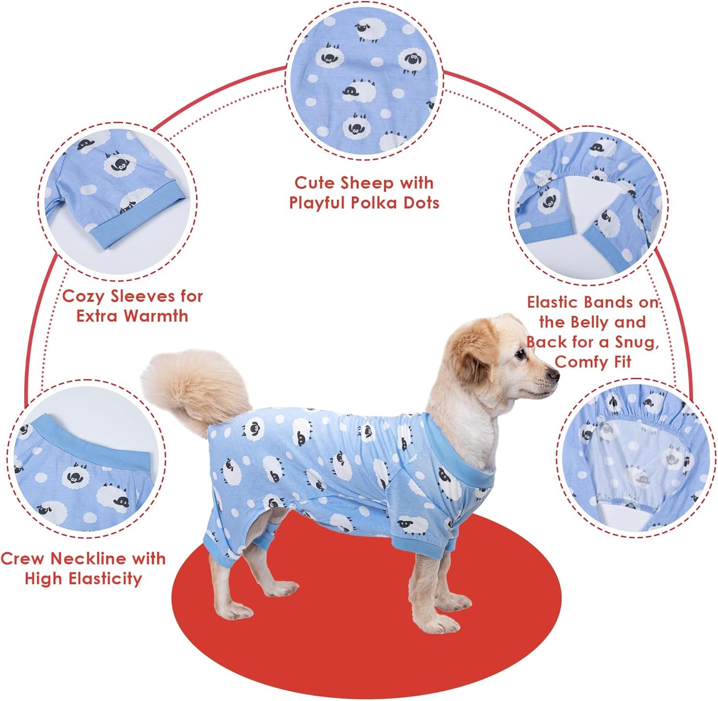 2026 New Cotton Dog Pajamas for Small & Medium Dogs - Soft Pet Onesie, Comfy Puppy Coat with Various Prints, Cute Pet Apparel for Dogs Blue Santa Medium