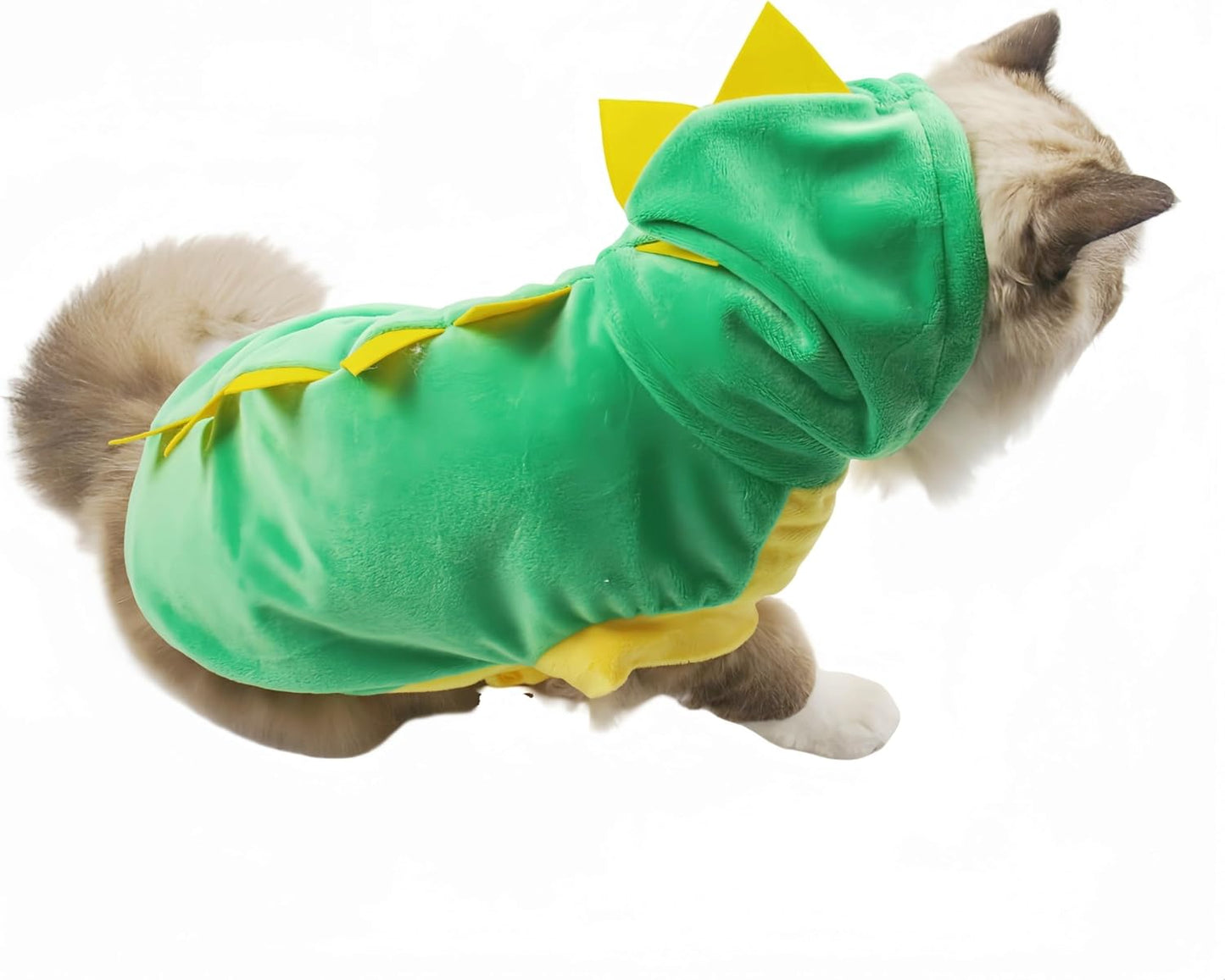 Dog Dinosaur Costume, Pet Outfit Clothes Hoodie with Spiked Design, Funny Pet Halloween Apparel for Small Medium Dogs Cats,L