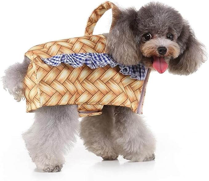 Basket Halloween Dog Cosplay Costume Dog Halloween Costume Pet Basket Costumes, Pet Winter Apparel Cat Clothes for Puppy Small Medium Dogs
