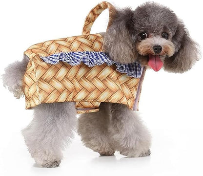 Basket Halloween Dog Cosplay Costume Dog Halloween Costume Pet Basket Costumes, Pet Winter Apparel Cat Clothes for Puppy Small Medium Dogs