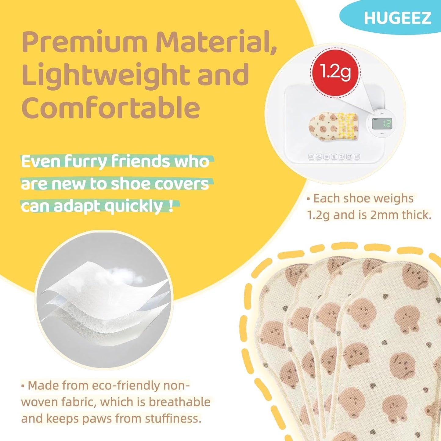 Disposable Dog Booties (20PCS + Adjustable Bandage), Waterproof and Breathable Paw Protectors & Covers for Small Medium & Large Dogs & Cats, Wound Care, Recovery & Prevent Licking Pet Shoes (Medium)