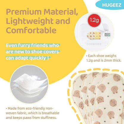 Disposable Dog Booties (20PCS + Adjustable Bandage), Waterproof and Breathable Paw Protectors & Covers for Small Medium & Large Dogs & Cats, Wound Care, Recovery & Prevent Licking Pet Shoes (Medium)