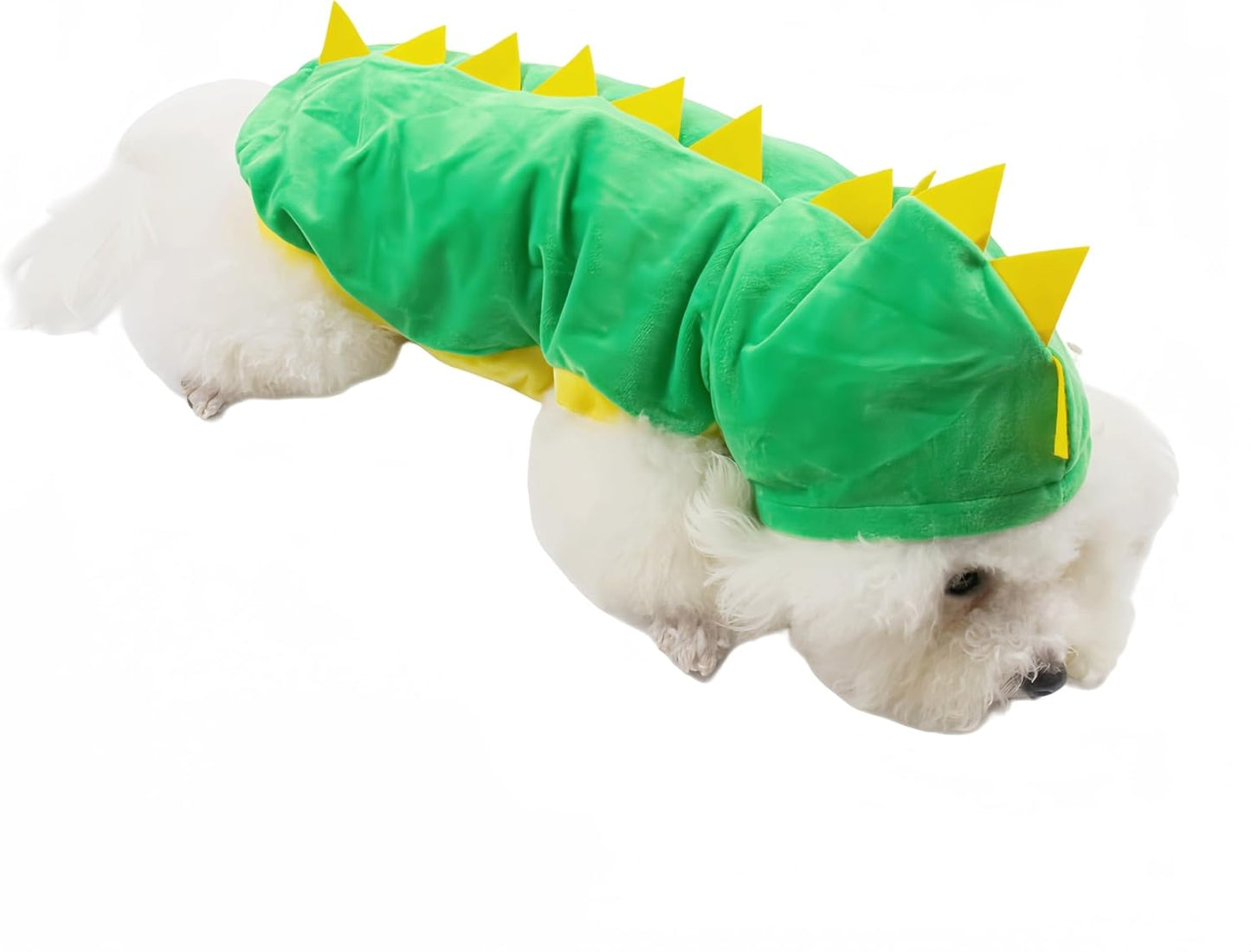Dog Dinosaur Costume, Pet Outfit Clothes Hoodie with Spiked Design, Funny Pet Halloween Apparel for Small Medium Dogs Cats,L