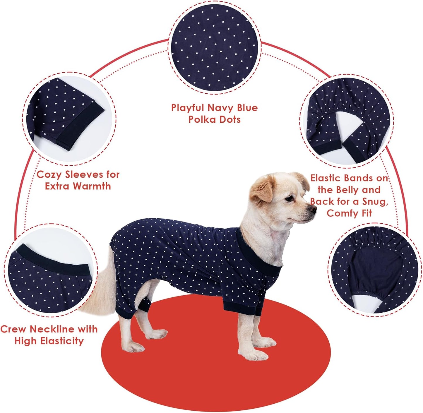 2026 New Cotton Dog Pajamas for Small & Medium Dogs - Soft Pet Onesie, Comfy Puppy Coat with Various Prints, Cute Pet Apparel for Dogs Blue Santa Medium