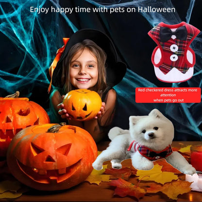 Dog Harness and Leash Set, Adjustable All-Season Step-in Vest for All Dogs, Soft Mesh Costume Harness for Birthday Halloween Christmas Wedding Party Pet Apparel, M (8-14 lb)