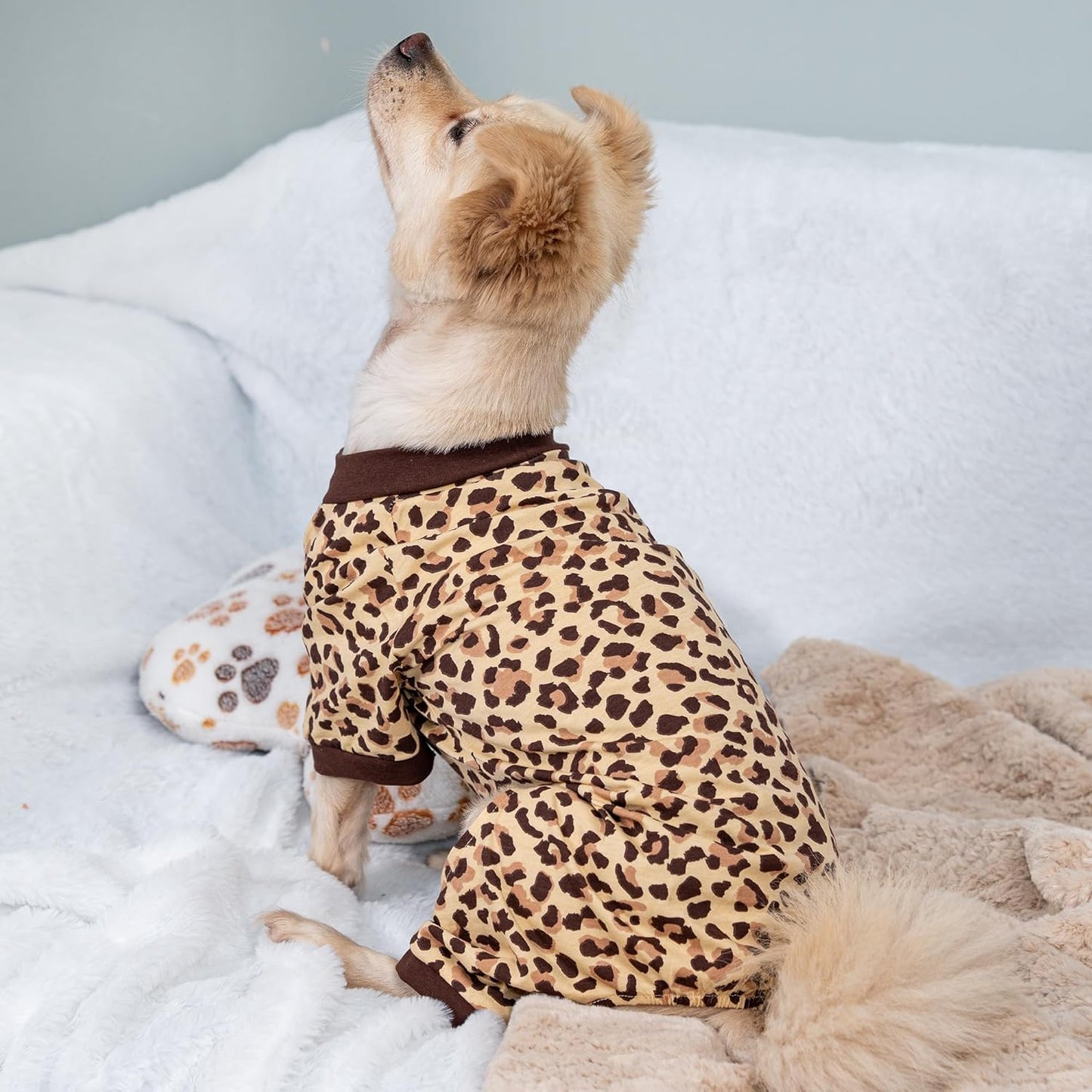 2026 New Cotton Dog Pajamas for Small & Medium Dogs - Soft Pet Onesie, Comfy Puppy Coat with Various Prints, Cute Pet Apparel for Dogs Blue Santa Medium