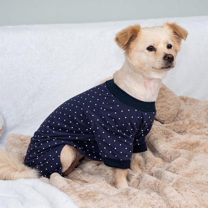 2026 New Cotton Dog Pajamas for Small & Medium Dogs - Soft Pet Onesie, Comfy Puppy Coat with Various Prints, Cute Pet Apparel for Dogs Blue Santa Medium