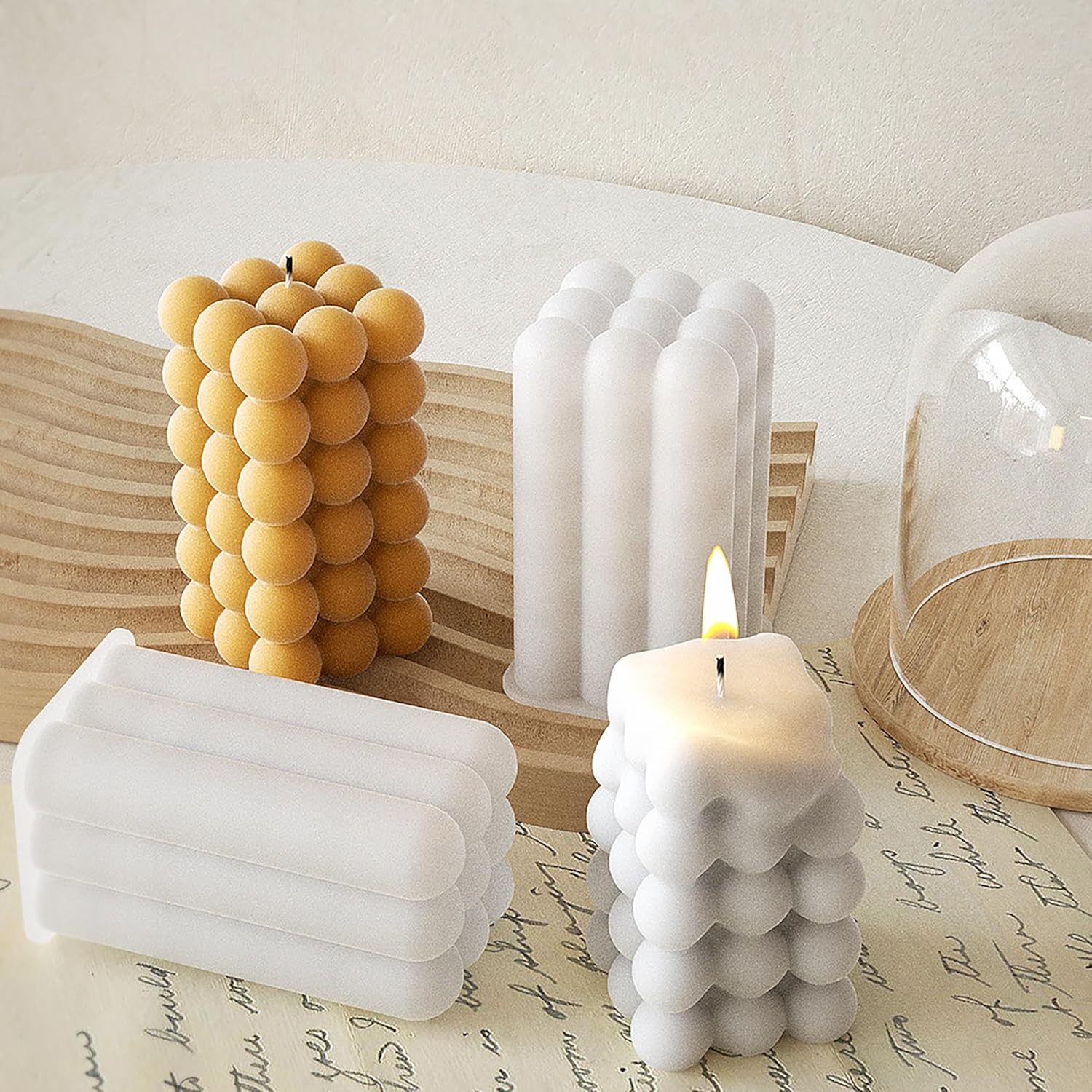 2 Pcs Daisy Flower Candle Mold - Silicone Resin Casting Molds for Candle & Resin & Soap Craft Supplies