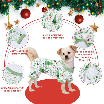 2026 New Cotton Dog Pajamas for Small & Medium Dogs - Soft Pet Onesie, Comfy Puppy Coat with Various Prints, Cute Pet Apparel for Dogs Blue Santa Medium
