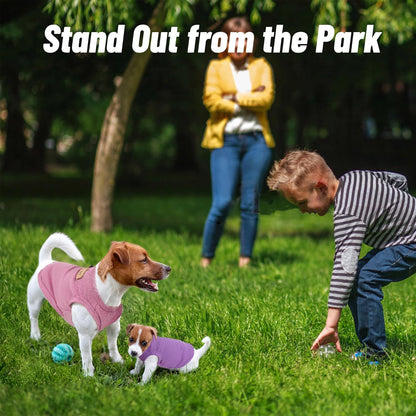 Dog Shirt Sleeveless Puppy Tank Top Designed Fog Small Dog Breeds Like Yorkie & Puppies, Waffle Fabric, 2-Pack Cute Pet Apparel, Pink and Purple XXS