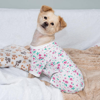 2026 New Cotton Dog Pajamas for Small & Medium Dogs - Soft Pet Onesie, Comfy Puppy Coat with Various Prints, Cute Pet Apparel for Dogs Blue Santa Medium