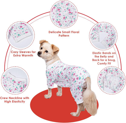 2026 New Cotton Dog Pajamas for Small & Medium Dogs - Soft Pet Onesie, Comfy Puppy Coat with Various Prints, Cute Pet Apparel for Dogs Blue Santa Medium