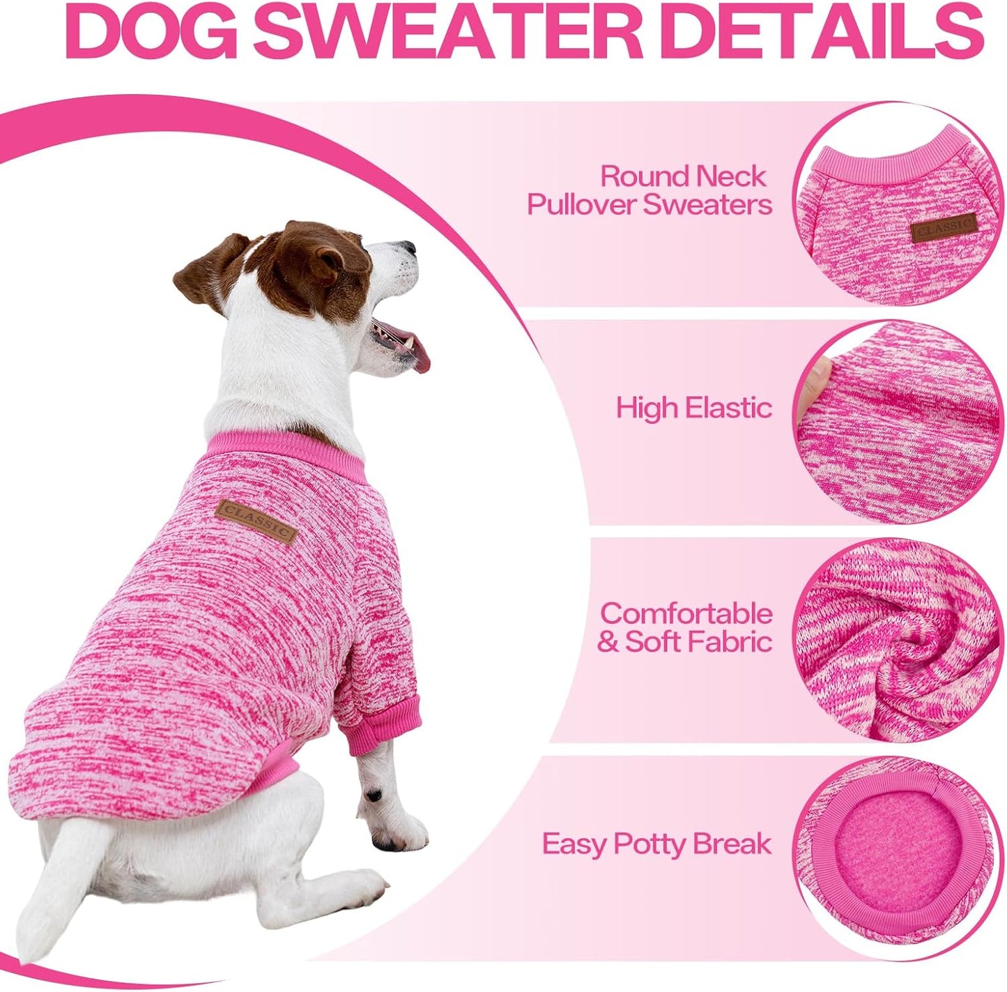 2 Pack Dog Sweater for Small Dogs, Turtleneck Dog Sweatshirt Puppy Fleece Sweaters Winter Clothes for Small Dogs Cats Boy or Girl, Warm Soft Pet Outfit for Puppies, Cat Apparel, Blue+Grey,L