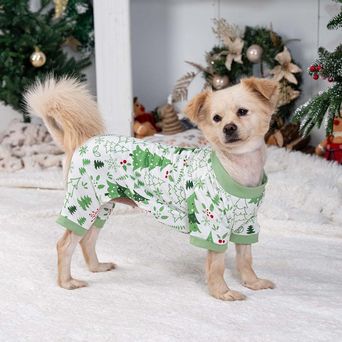 2026 New Cotton Dog Pajamas for Small & Medium Dogs - Soft Pet Onesie, Comfy Puppy Coat with Various Prints, Cute Pet Apparel for Dogs Blue Santa Medium