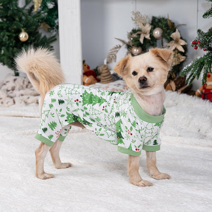 2026 New Cotton Dog Pajamas for Small & Medium Dogs - Soft Pet Onesie, Comfy Puppy Coat with Various Prints, Cute Pet Apparel for Dogs Blue Santa Medium